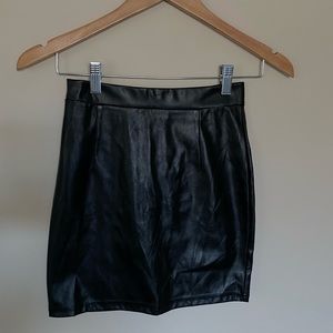 Vegan leather mini skirt